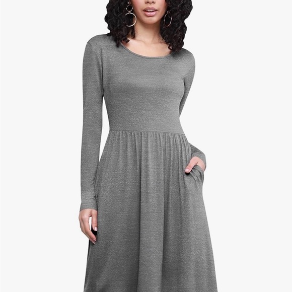 Long Sleeve Casual Gray Dress - Picture 5 of 6